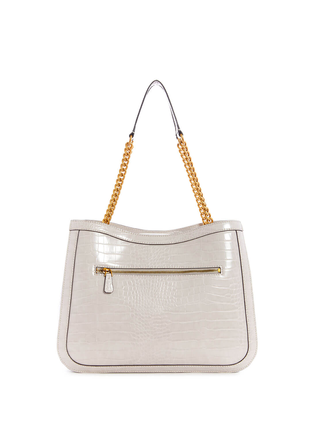 GUESS Womens  Stone White Hensely G Croc Girlfriend Tote CB849623 Back View