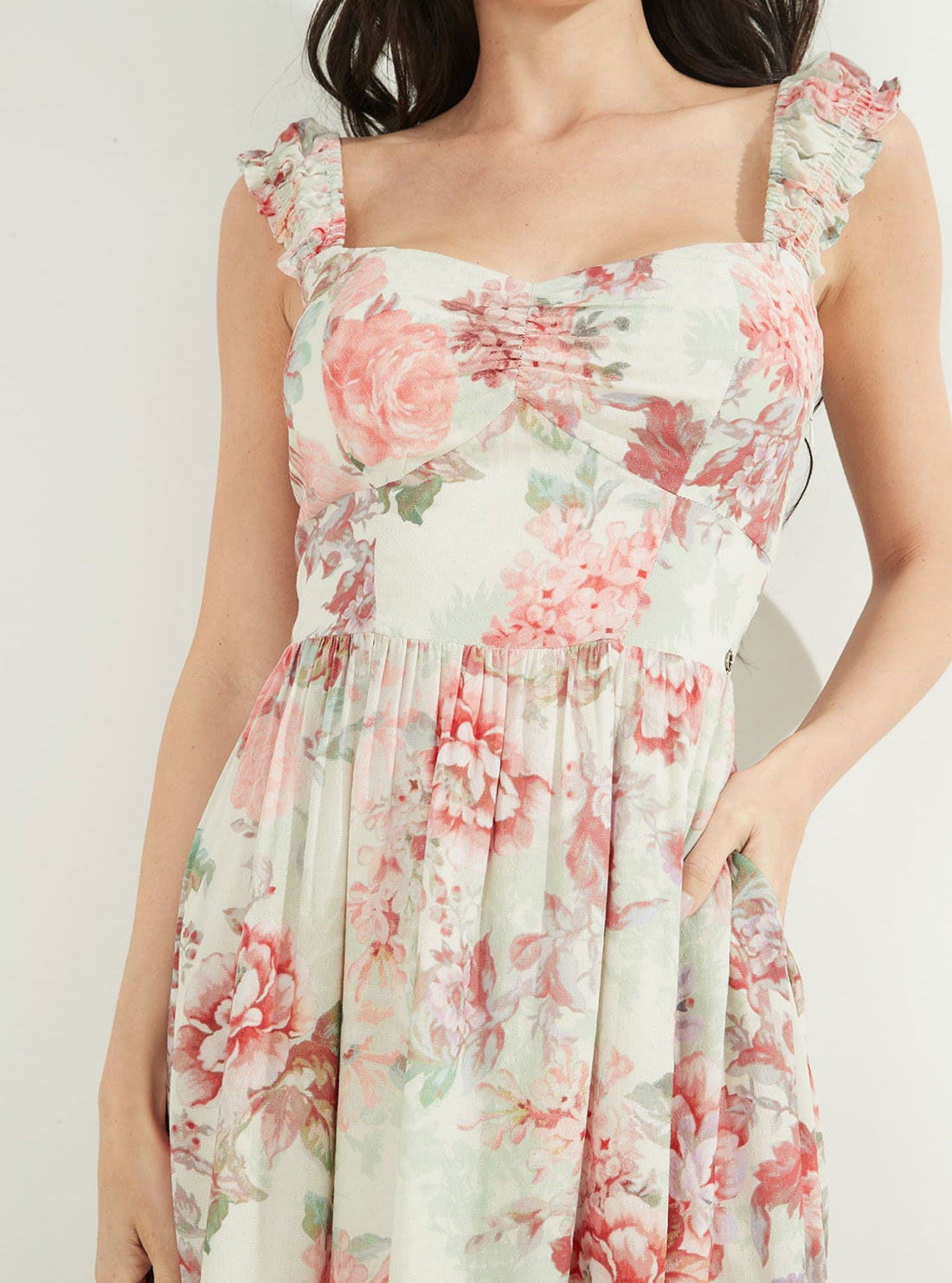 GUESS Womens Pink Multi Susanna Midi Dress W2GK57WEKC0 Detail View