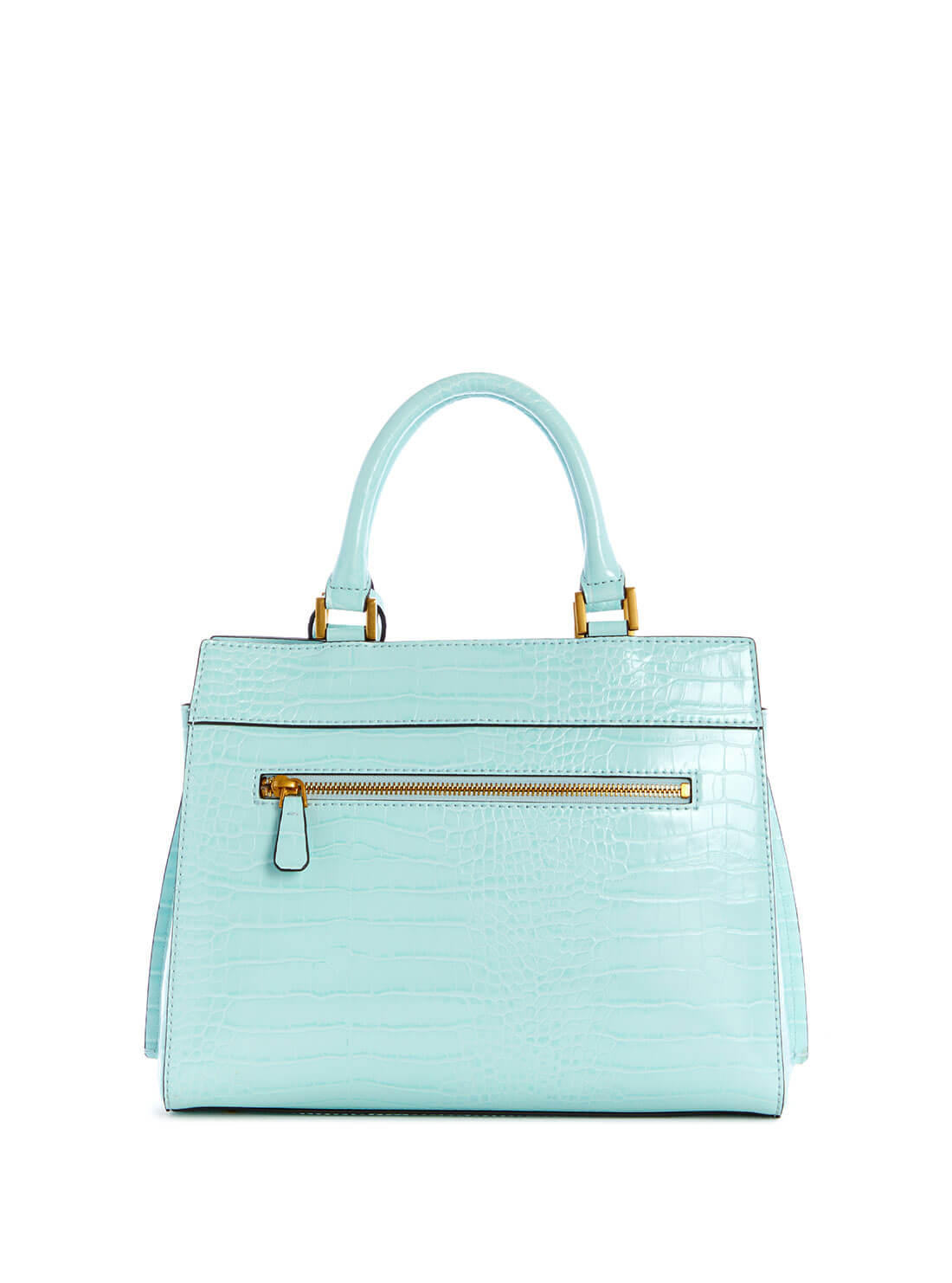 GUESS Women's Blue Katey Croc Luxury Satchel CA849426 Back View