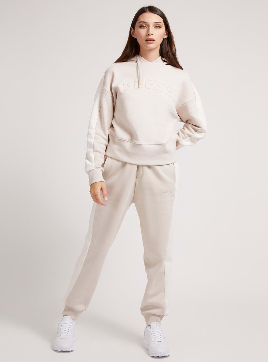 GUESS Womens  Cream Annetta Active Jumper O1BA26K9V31 Full  View