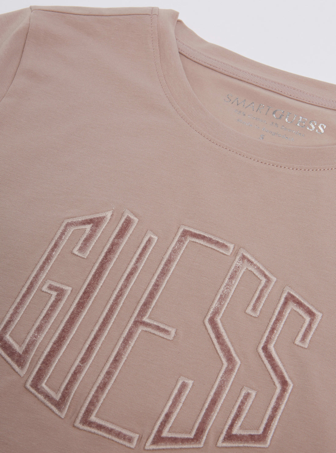 GUESS Womens Eco Pink Art Deco Logo T-Shirt W2RI20KAKZ3 Front Detail View