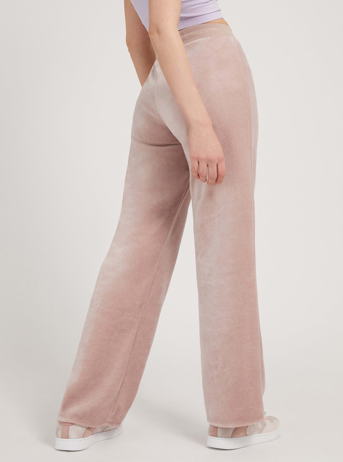 GUESS Womens Rose Taupe G-Charm Trackpants W1BQ12K9DT1 Back View