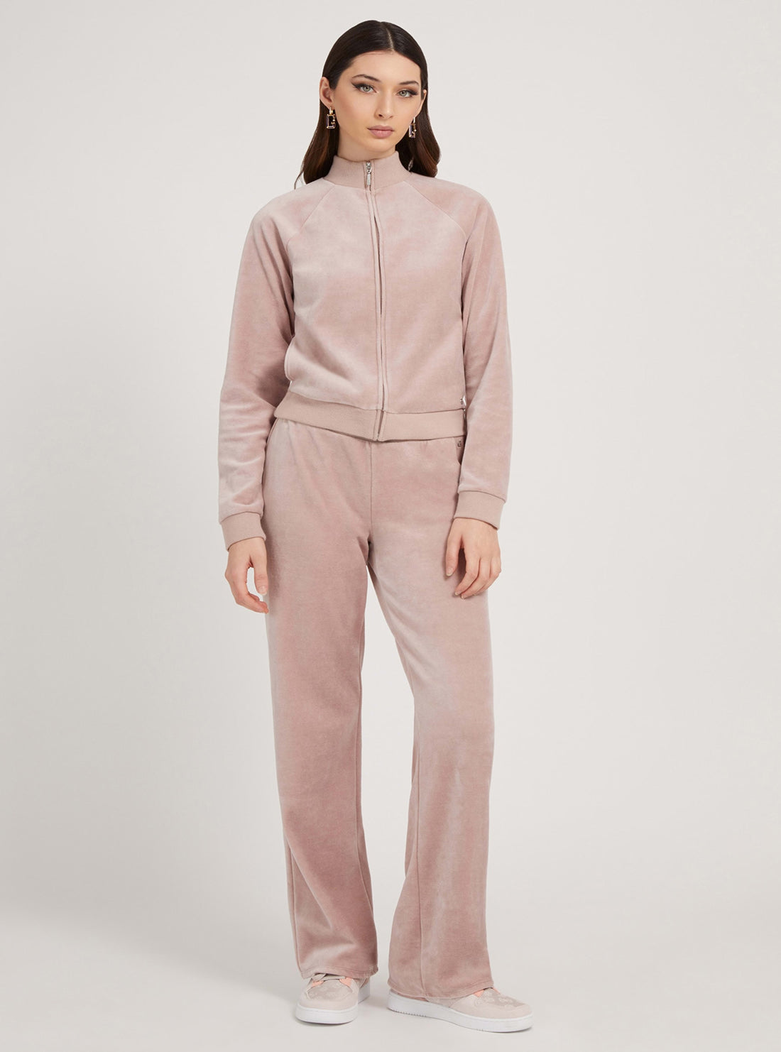 GUESS Womens Rose Taupe G-Charm Trackpants W1BQ12K9DT1 Full View