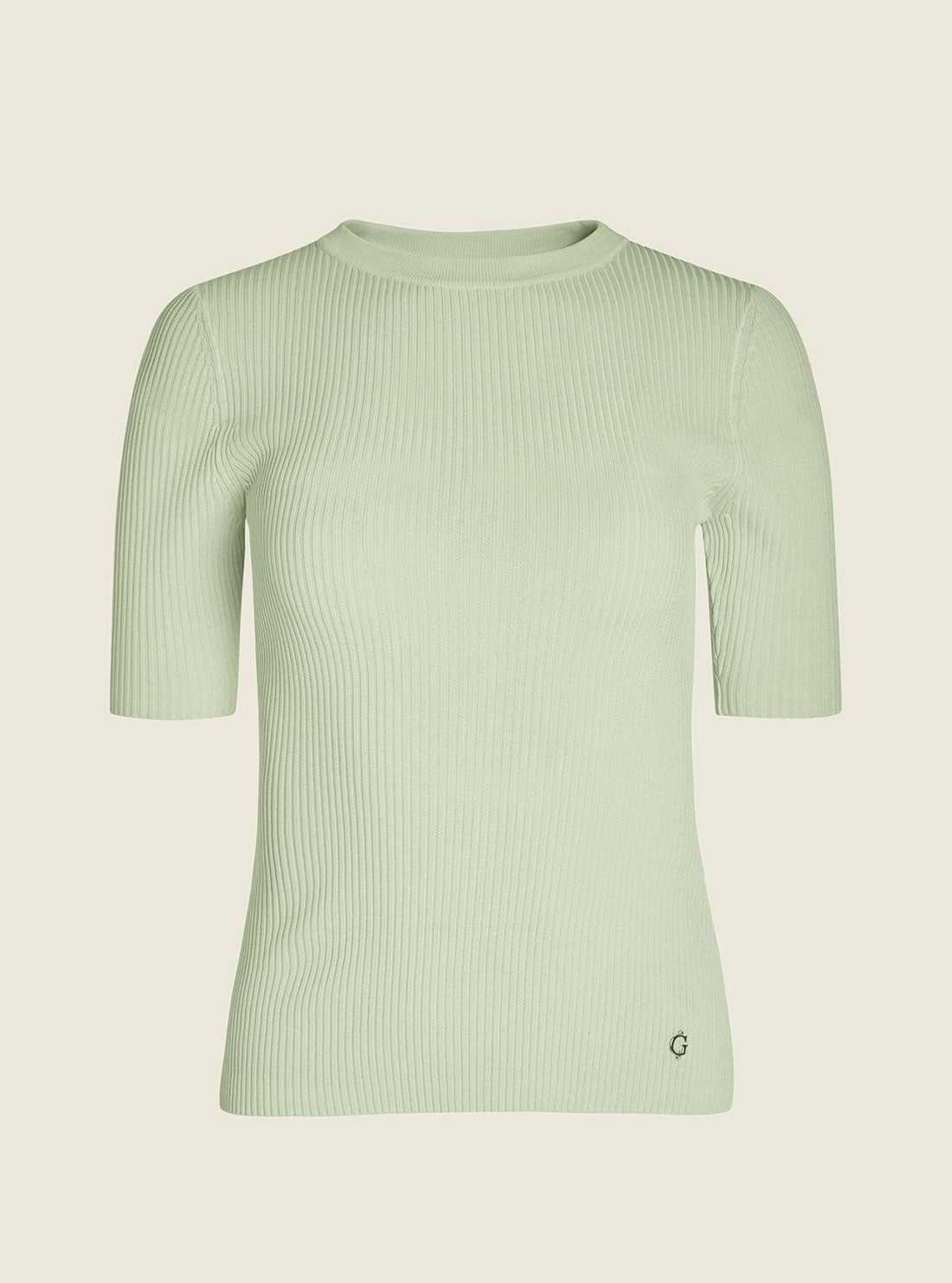 GUESS Womens Green Eliane Knit Top W2GR08Z2U00 Ghost Front View