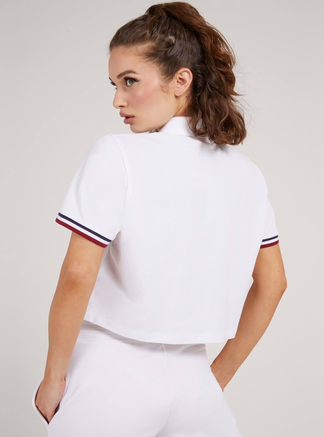 GUESS Womens  White Alissa Active T-Shirt O1RA22K9WF1 Back View
