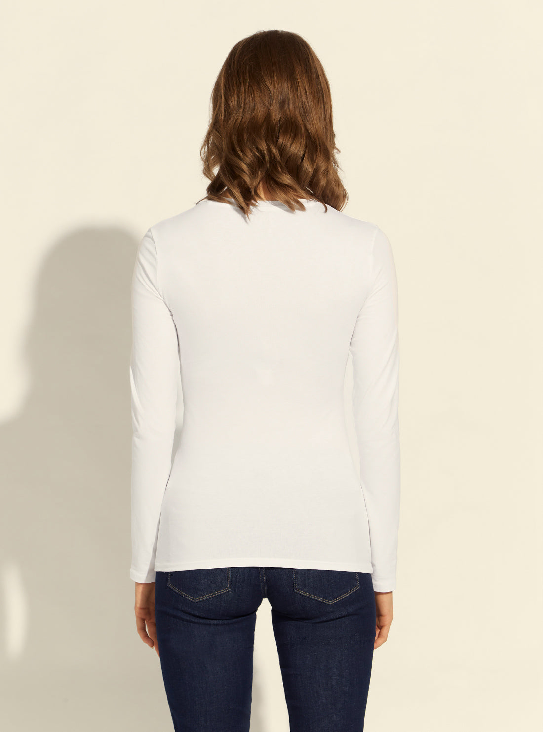 GUESS Womens White Aurelie Logo T-Shirt W2RI02J1311 Back View