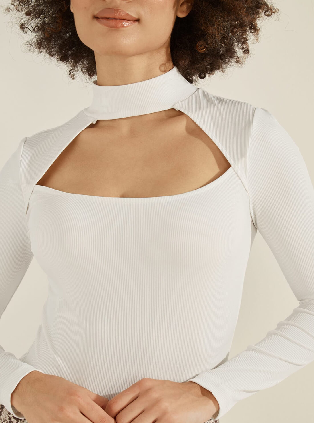 GUESS Womens Eco White Ilaria Knit Top W2RP11KAZH2 Detail View