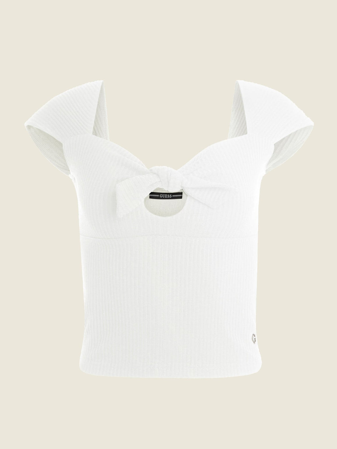 GUESS Womens Eco White Valeriana Tie Top W2GP02K86Z2 Ghost Front View