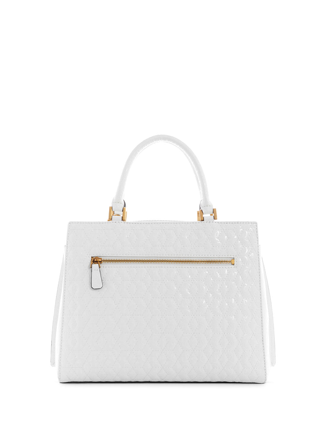 GUESS Womens White Isidora Girlfriend Satchel Bag GB854706 Back View