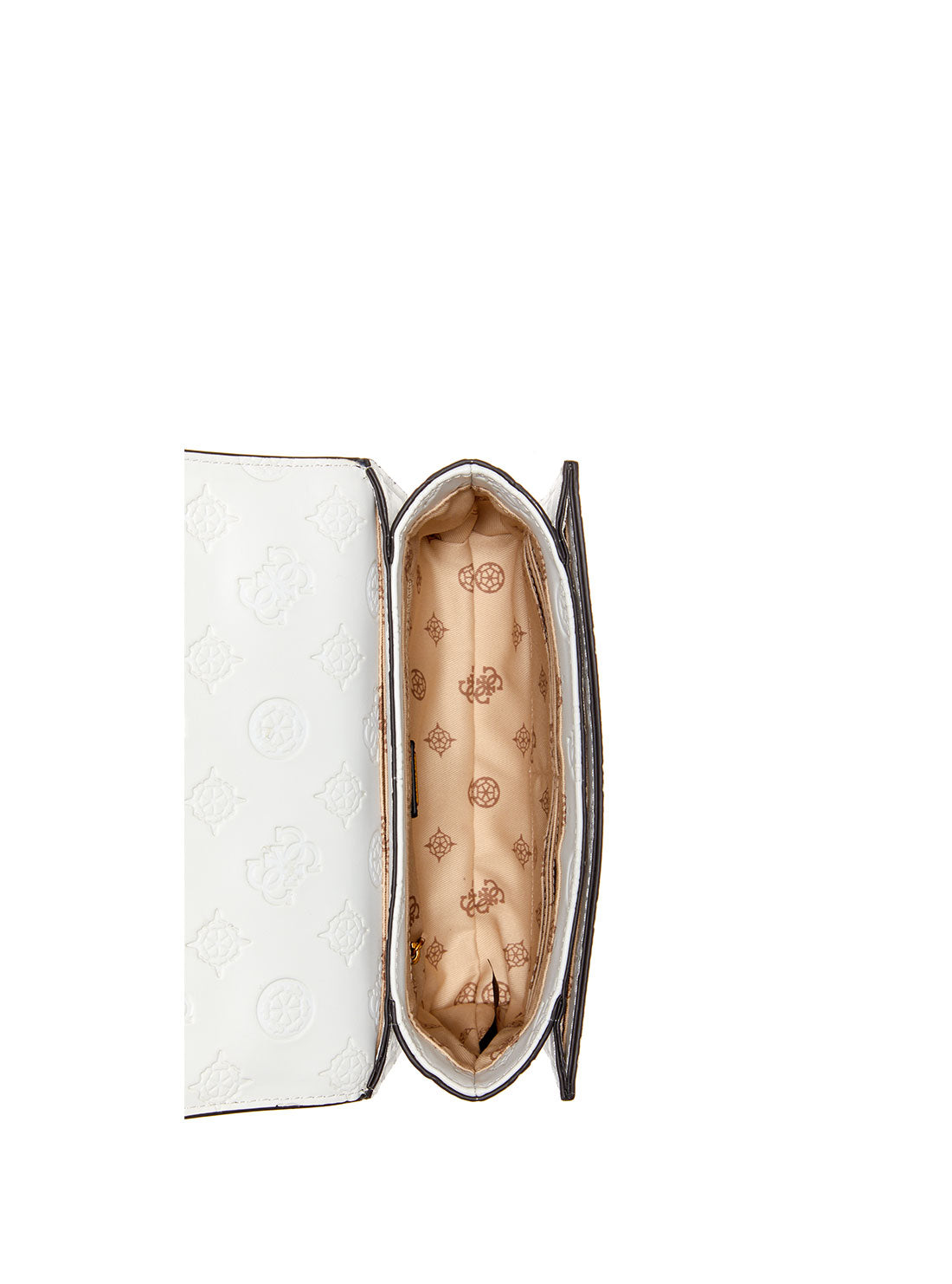 GUESS Womens  White Logo Abey Crossbody Bag PB855821 Inside View