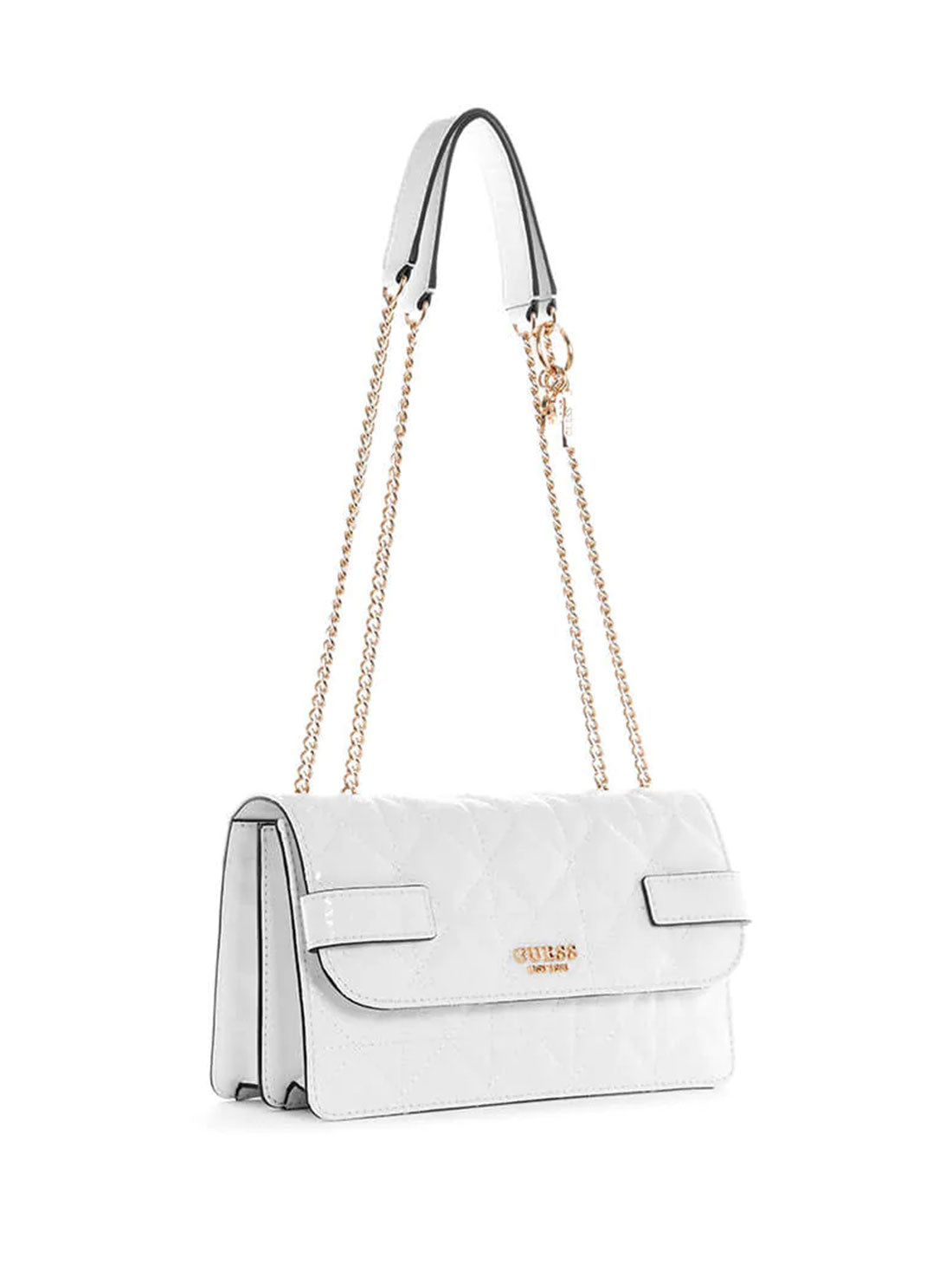 GUESS Womens White Malia Convertible Crossbody Bag GG848821 Side View