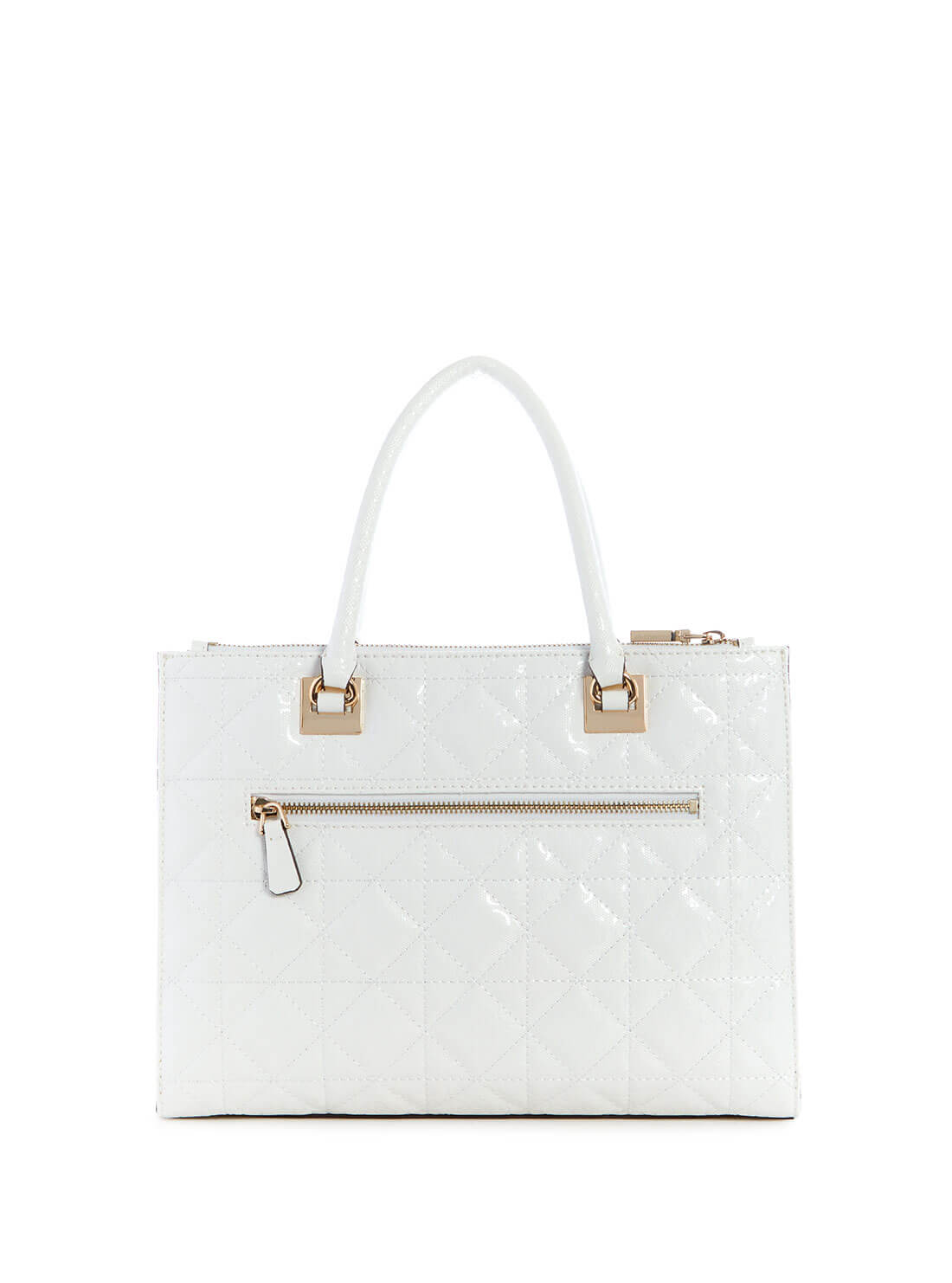 GUESS Womens White Malia Society Satchel GG848806 Back View