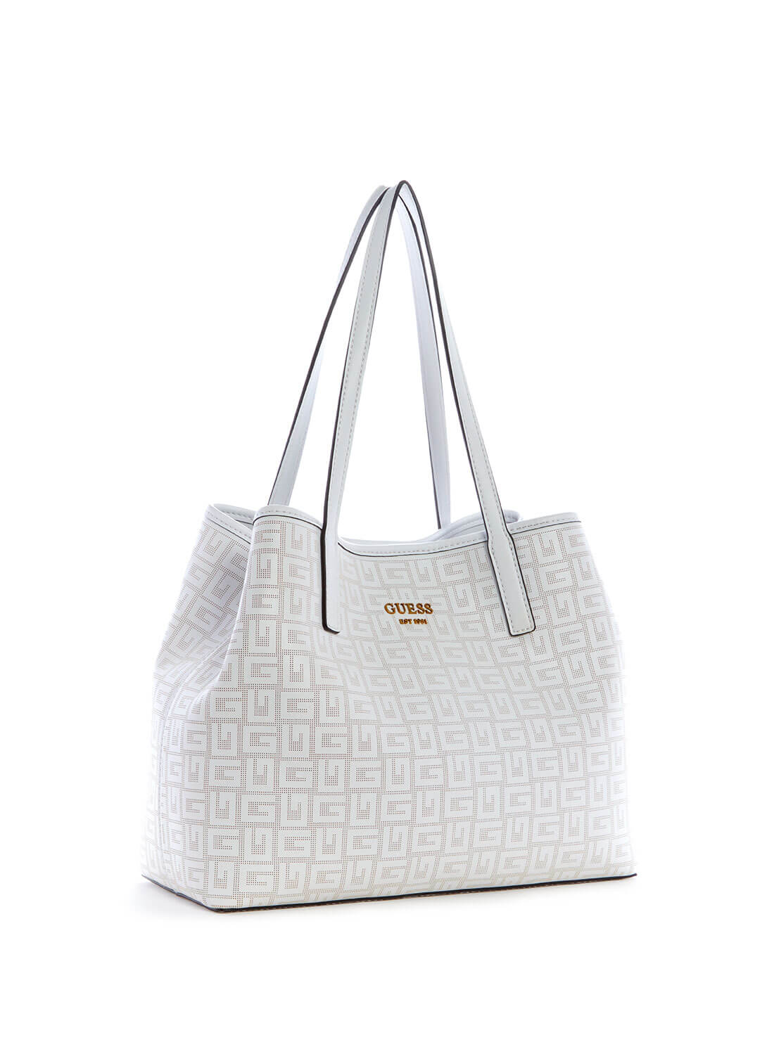 GUESS Womens White Vikky G Tote Bag XB699523 Side View