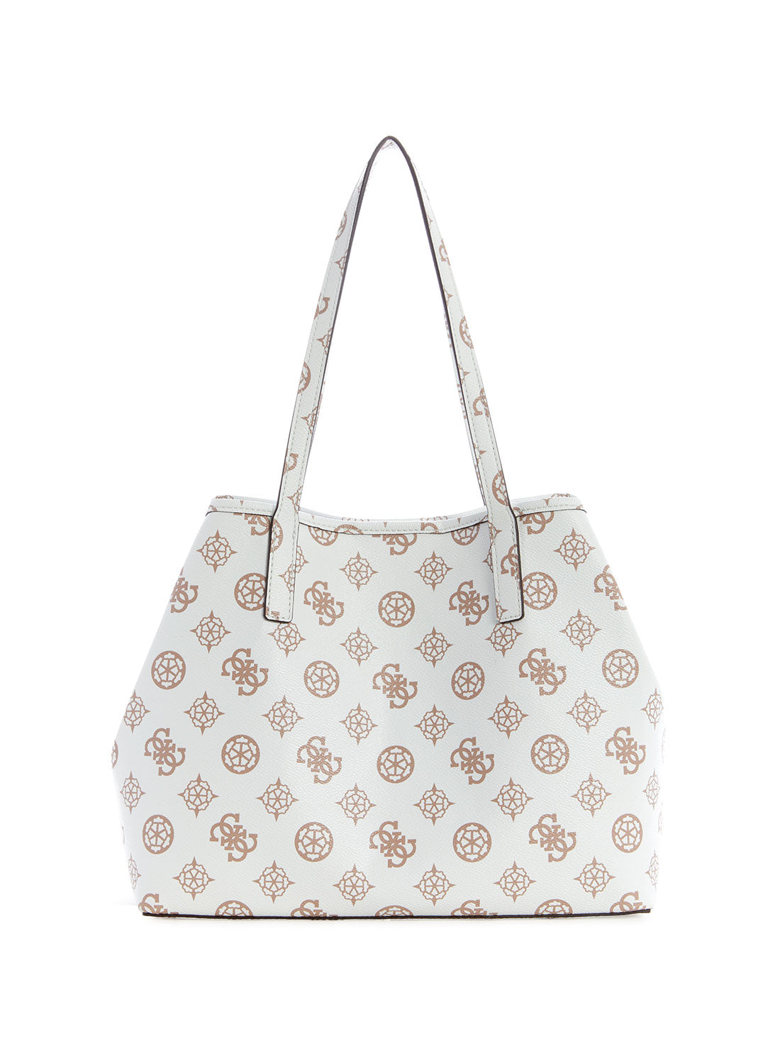 GUESS Womens  White Multi Print Vikky Logo Tote Bag BP699523 Back View