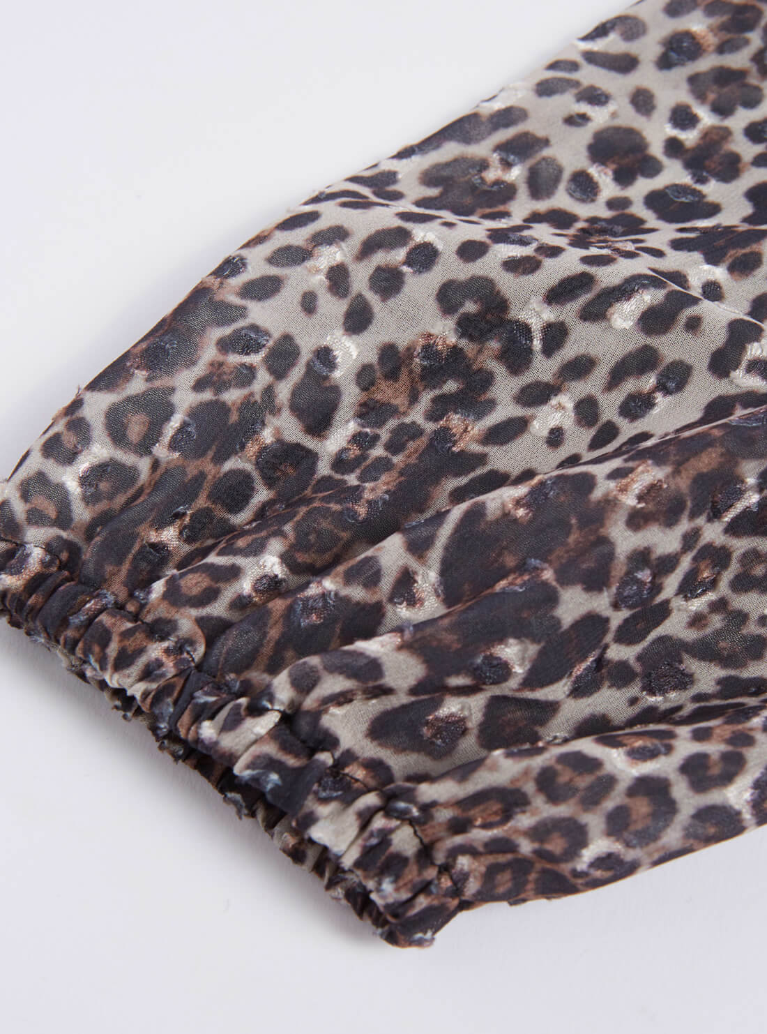 GUESS Womens Wild Cat Print Nina Wrap Midi Dress W2RK23WEE82 Sleeve Detail View