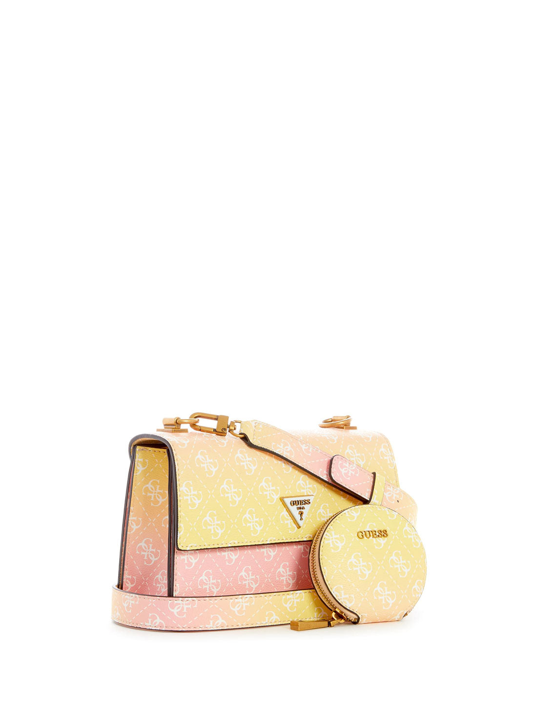 GUESS Womens Yellow Ombre Alexie Crossbody Bag SB841619 Side View
