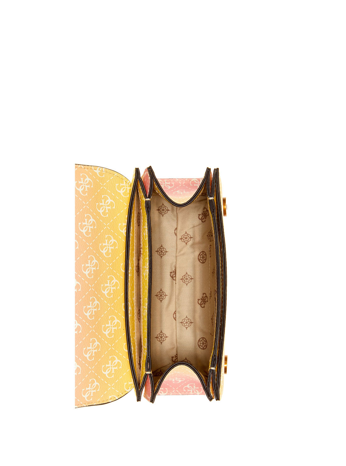GUESS Womens Yellow Ombre Alexie Crossbody Bag SB841619 Inside View