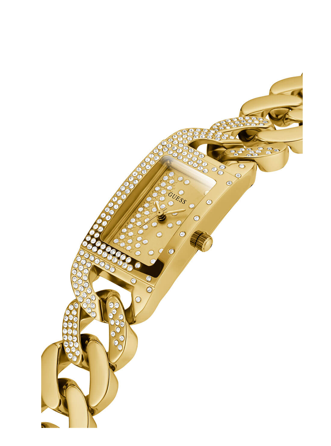 GUESS Womens Gold Starlit Glitz Multi-Chain Watch GW0298L2 Angle View