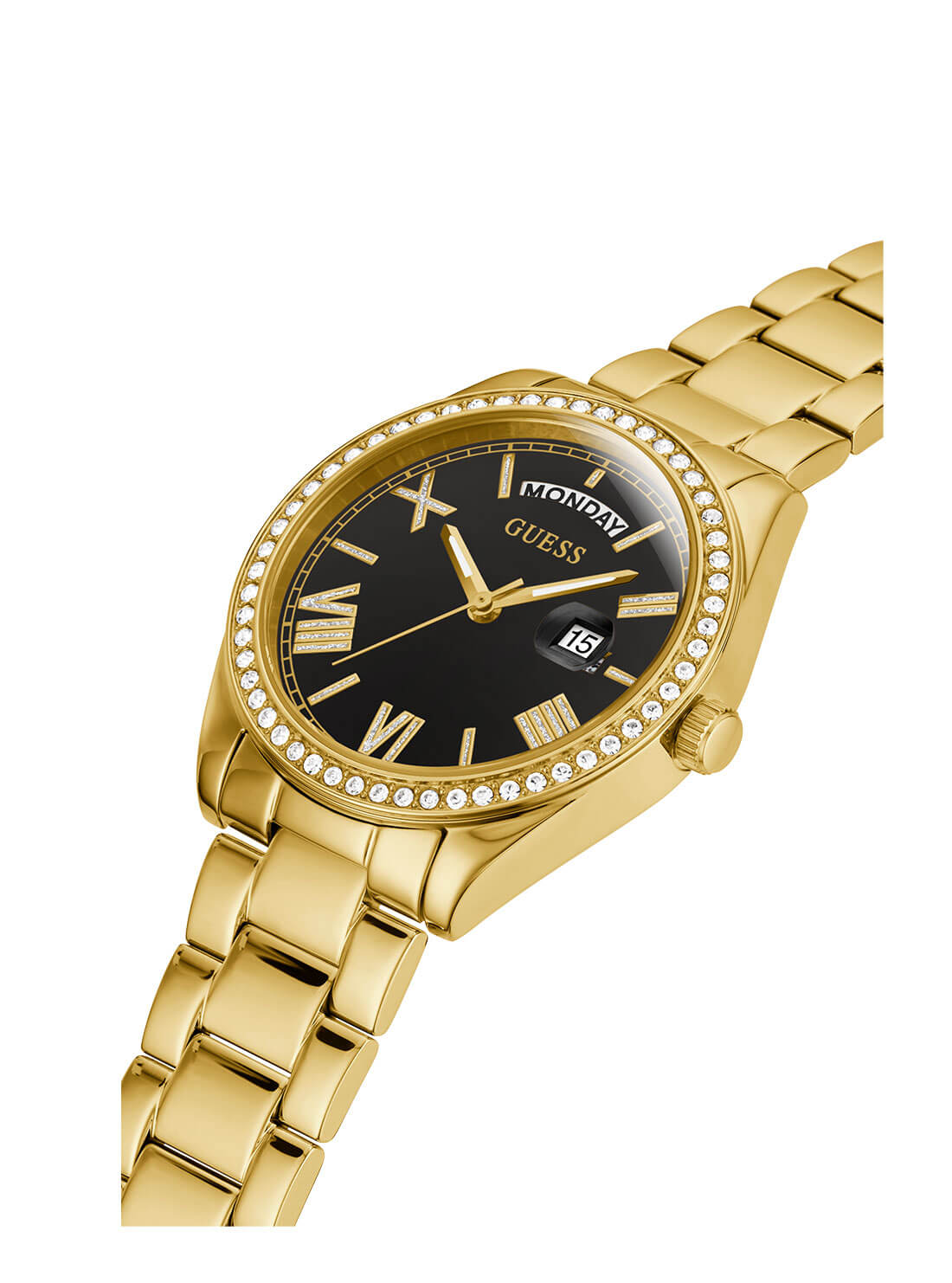 GUESS Womens Gold Luna Watch GW0307L2 Angle View