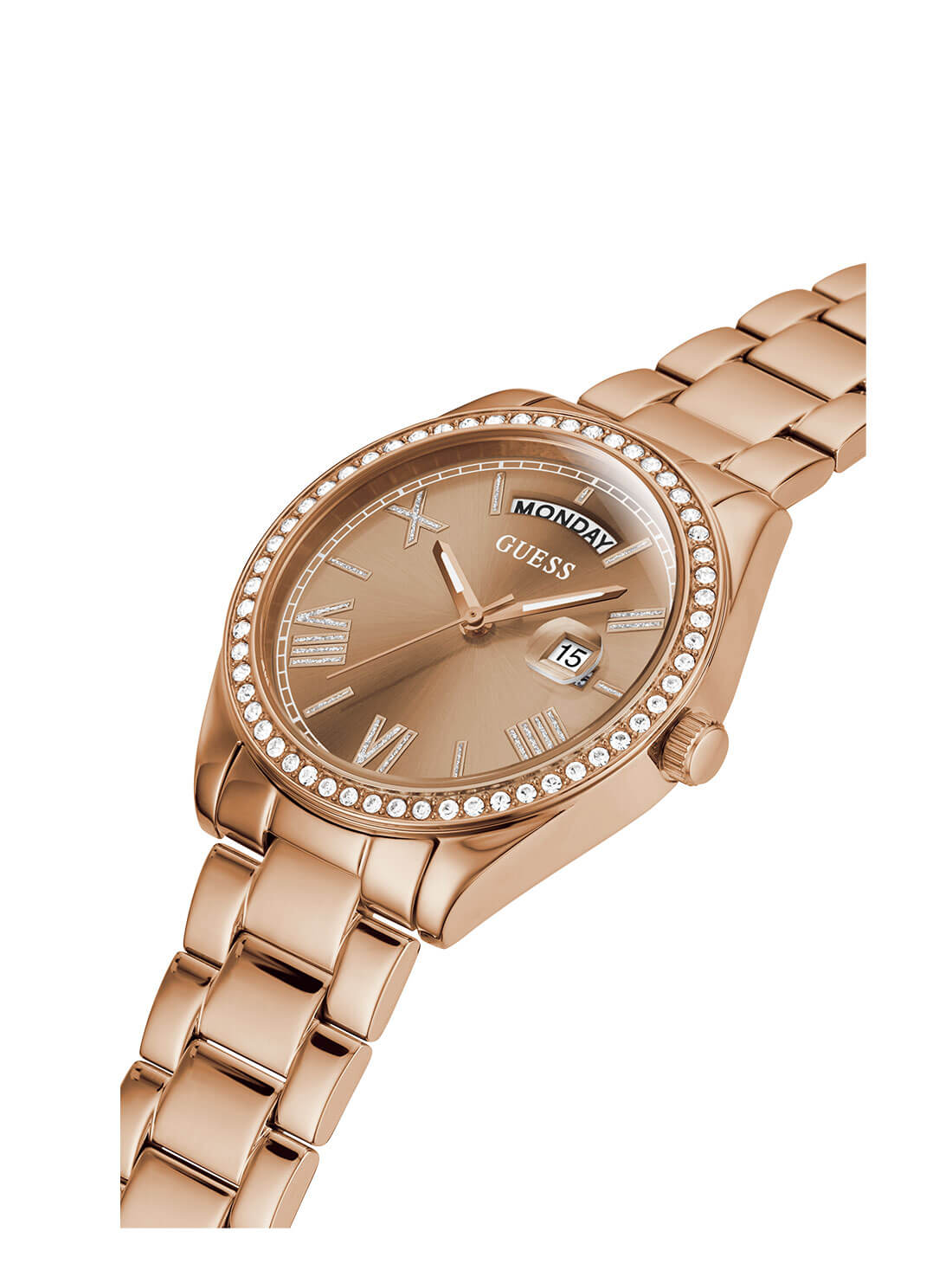 GUESS Women's Rose Gold Luna Watch GW0307L3 Angle View