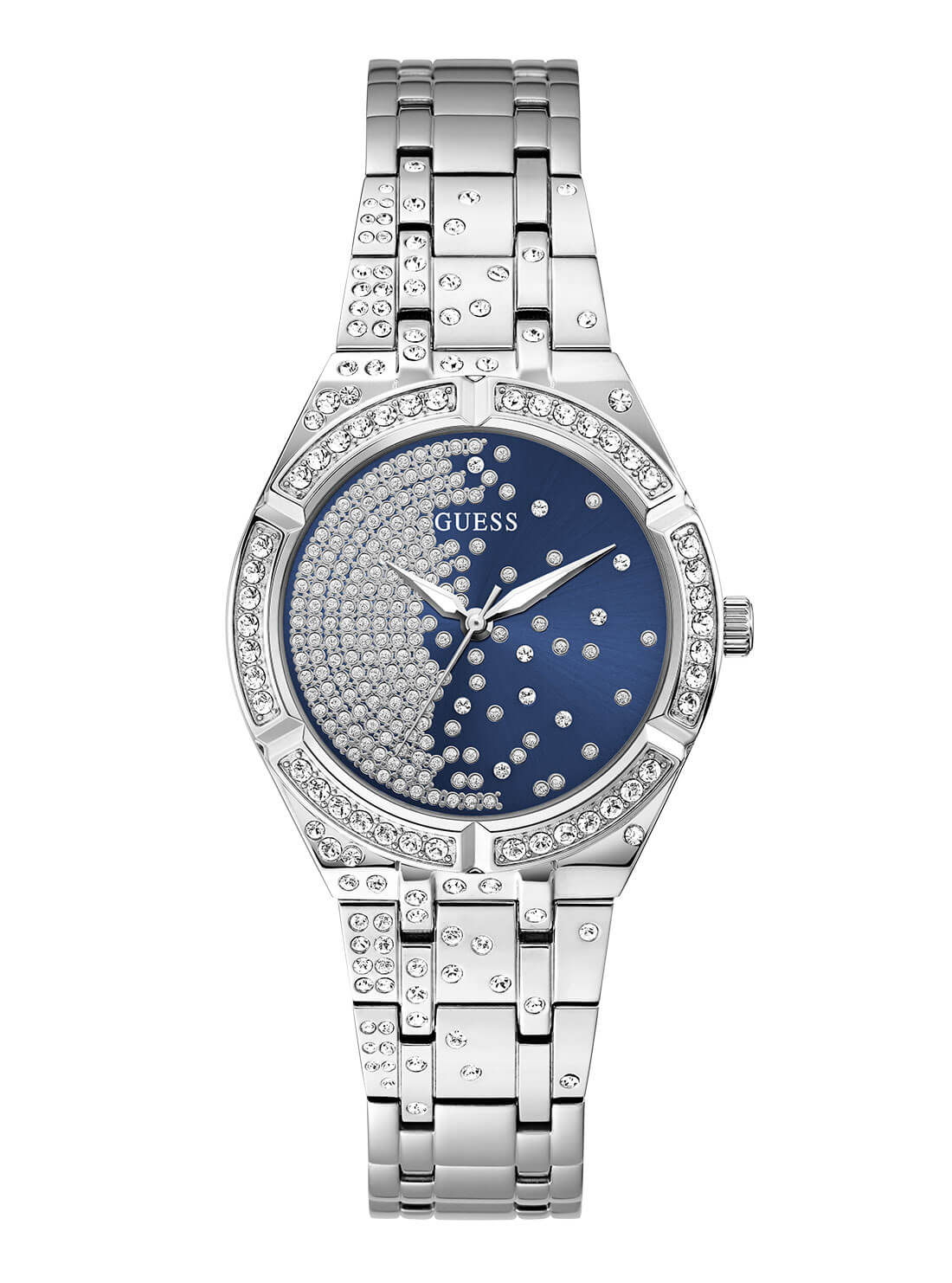 GUESS Womens Silver Glitz Afterglow Watch GW0312L1 Front View