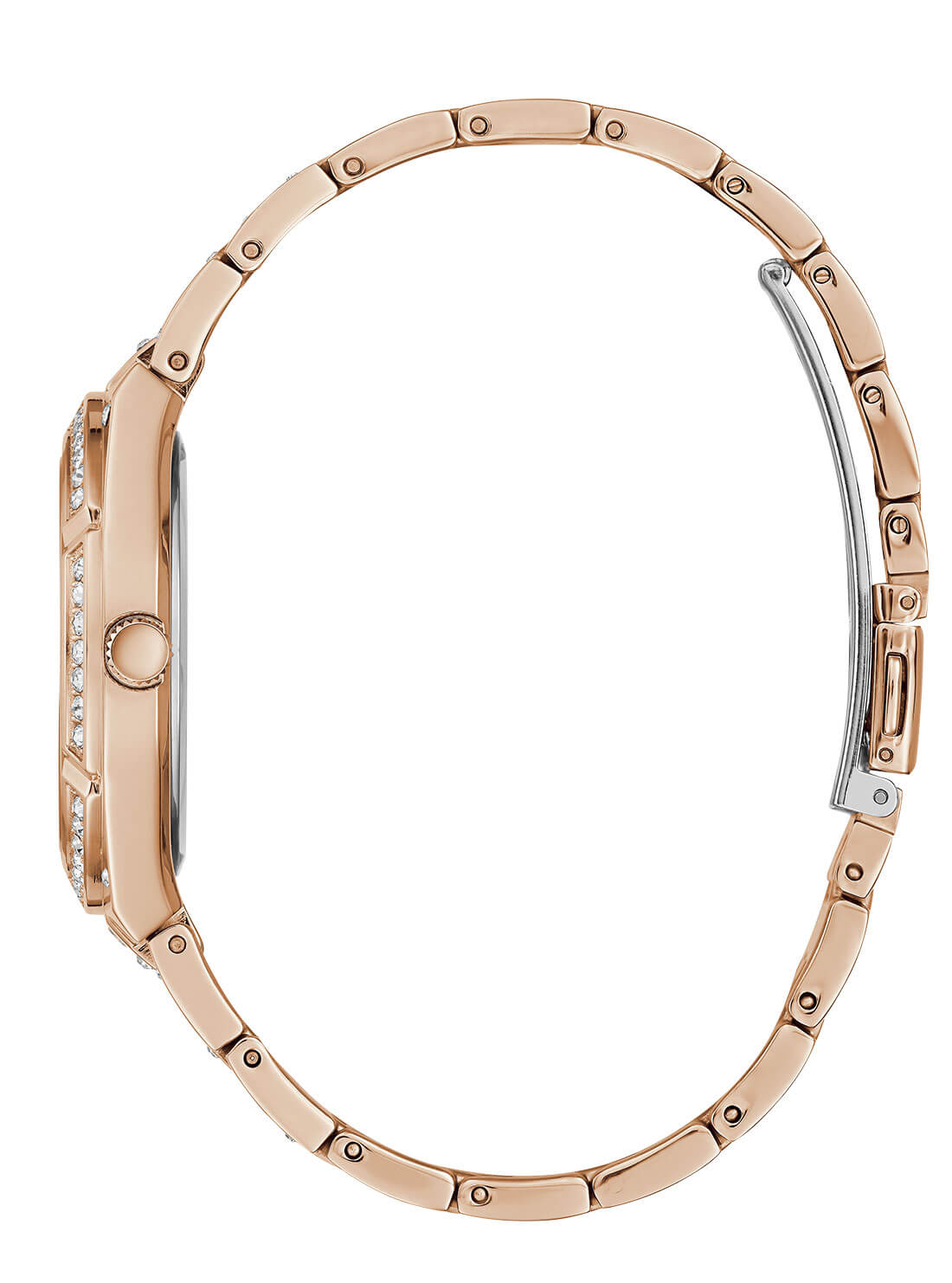 GUESS Women's Rose Gold Glitz Afterglow Watch GW0312L3 Side View
