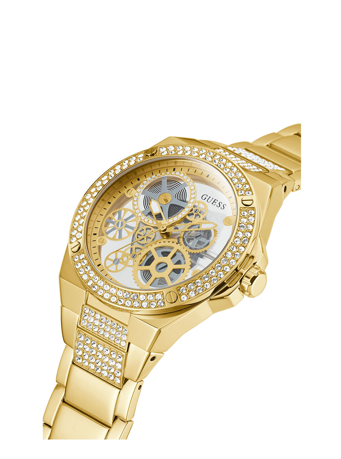 GUESS Mens Gold Big Reveal Watch GW0323G2 Angle View