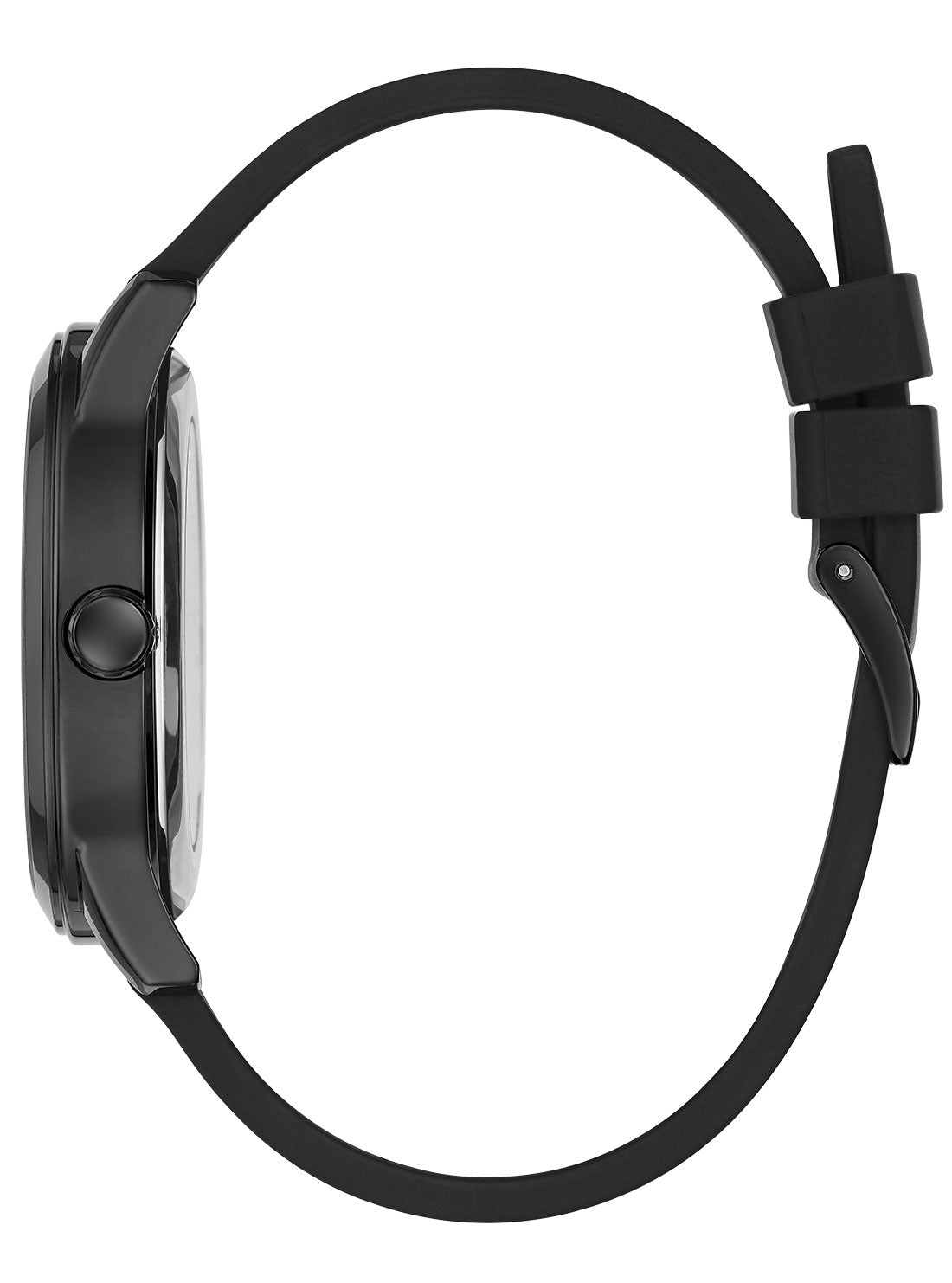 GUESS Mens Black Trilogy Leather Watch GW0337G1 Side View