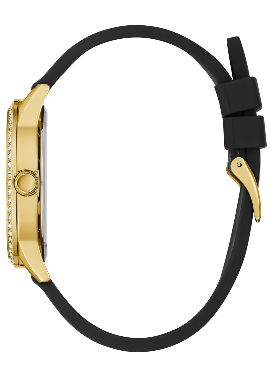 GUESS Womens Gold and Black G Check Logo Watch GW0355L1 Side View