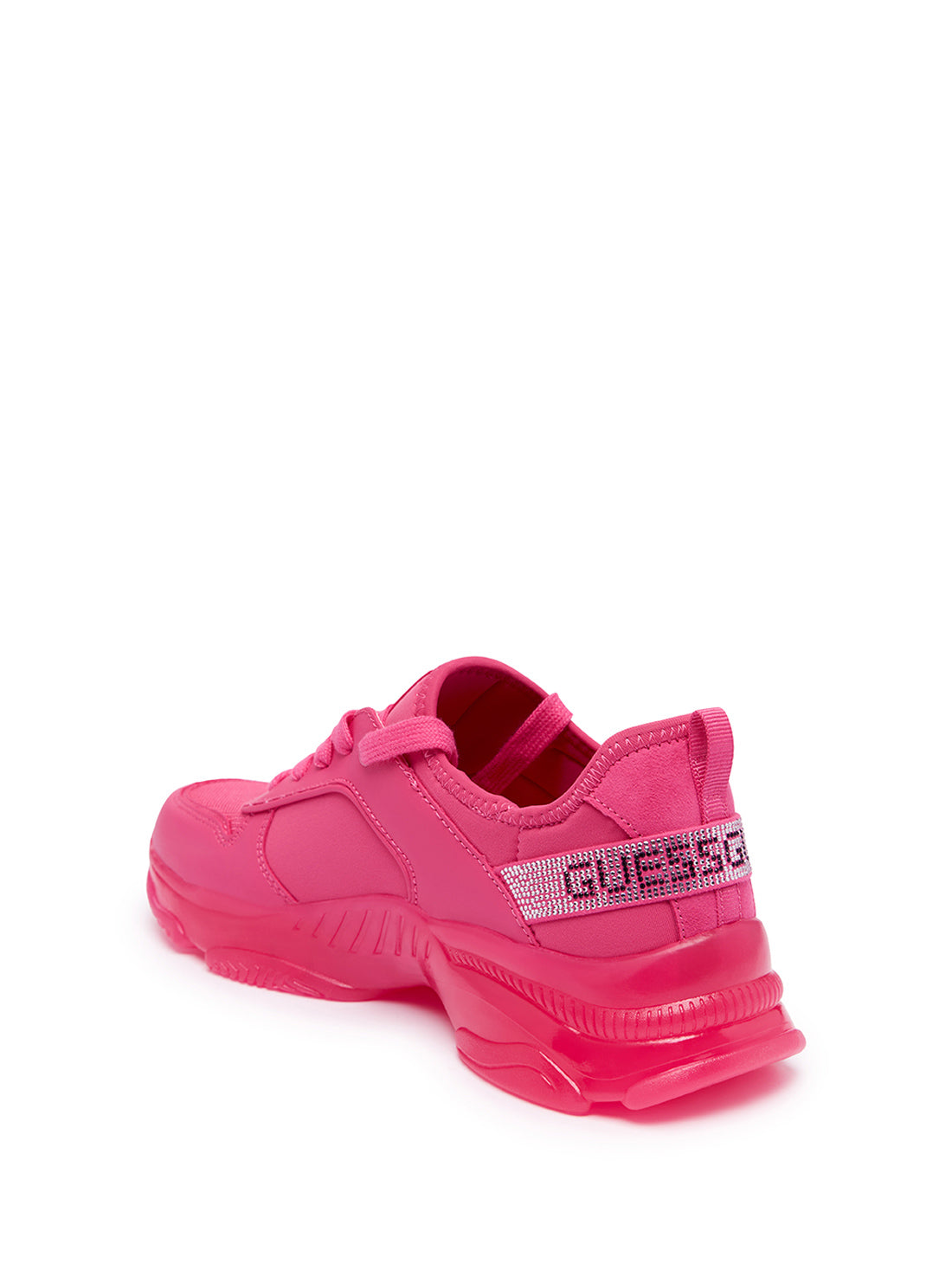 GUESS Womens Pink Manys Low Top Sneakers MANYS Back View