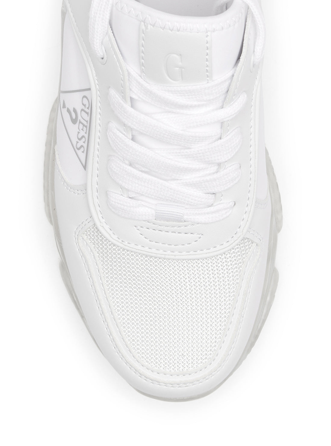 GUESS Womens White Manys Low Top Sneakers MANYS Top View
