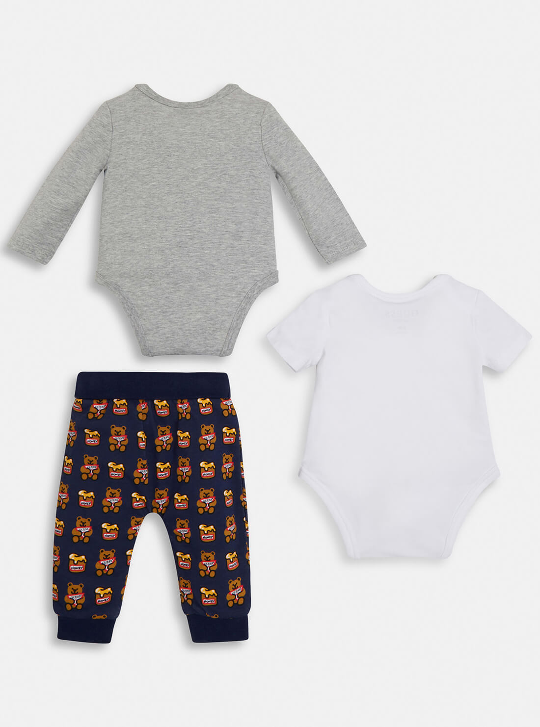 GUESS Baby Boy Red Blue Grey White Sweet As Honey 3-Piece Set (0-12m) H1YW04J1311 Back View