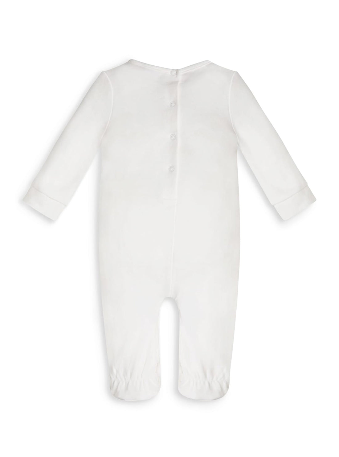 GUESS Baby Unisex White Unisex Logo Jumpsuit (0-12M) H1YW10KA6W0 Back View
