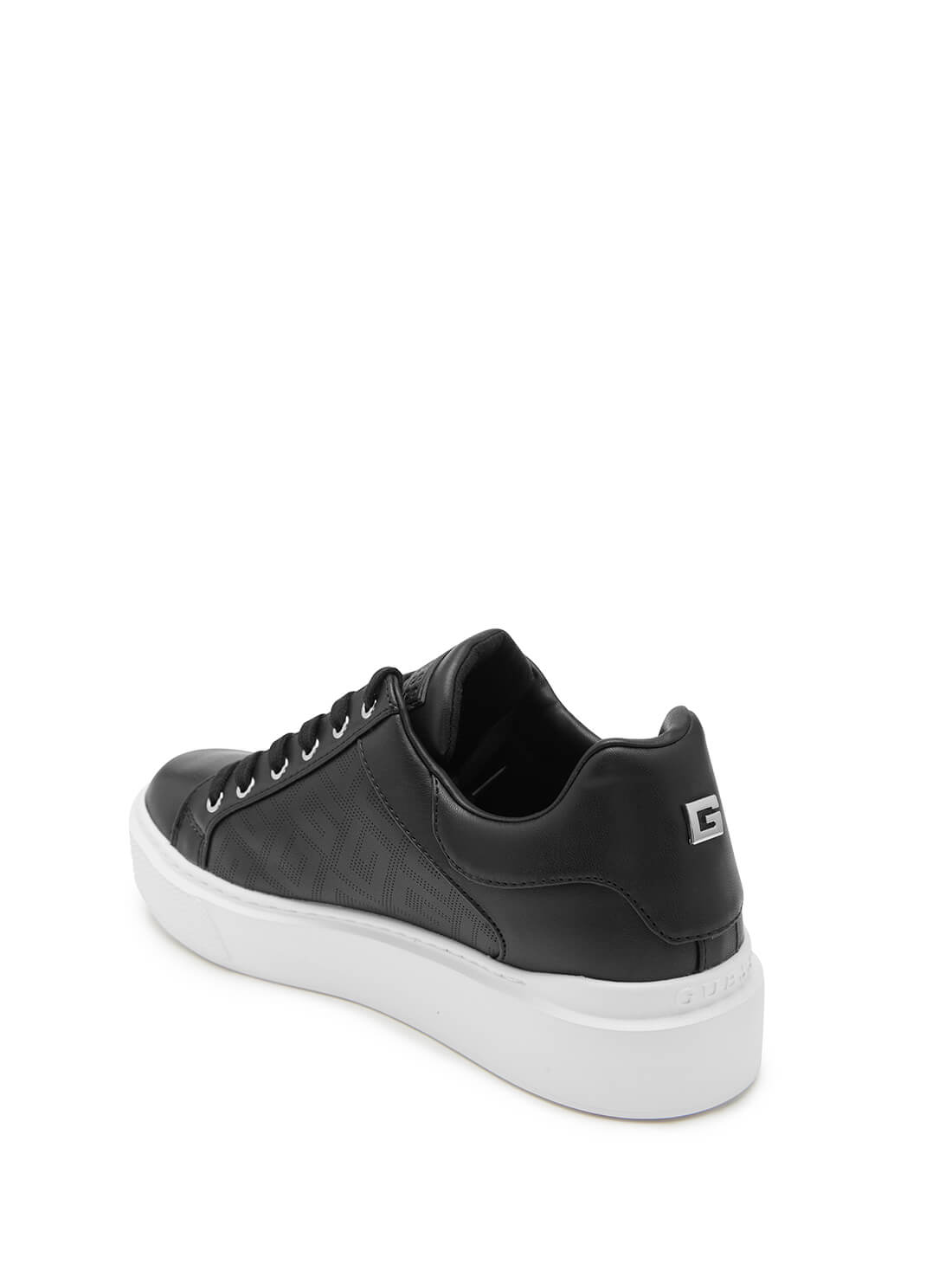 GUESS Womens Black Ivee G-Logo Low Top Sneakers IVEE-A Back View