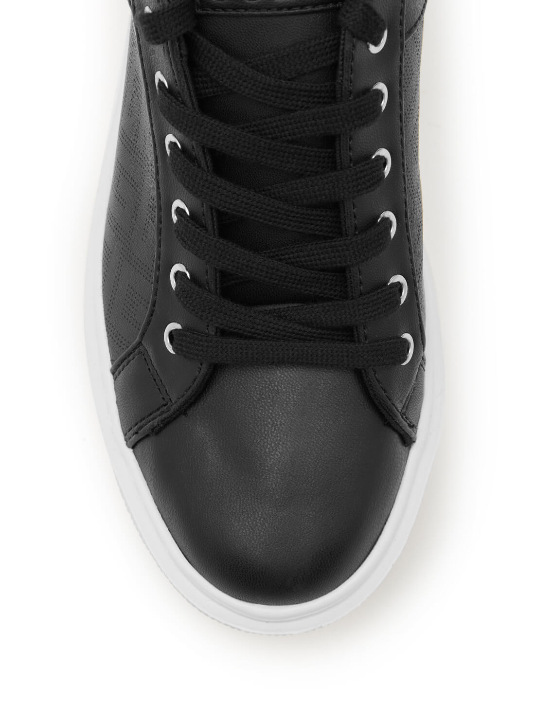 GUESS Womens Black Ivee G-Logo Low Top Sneakers IVEE-A Top View