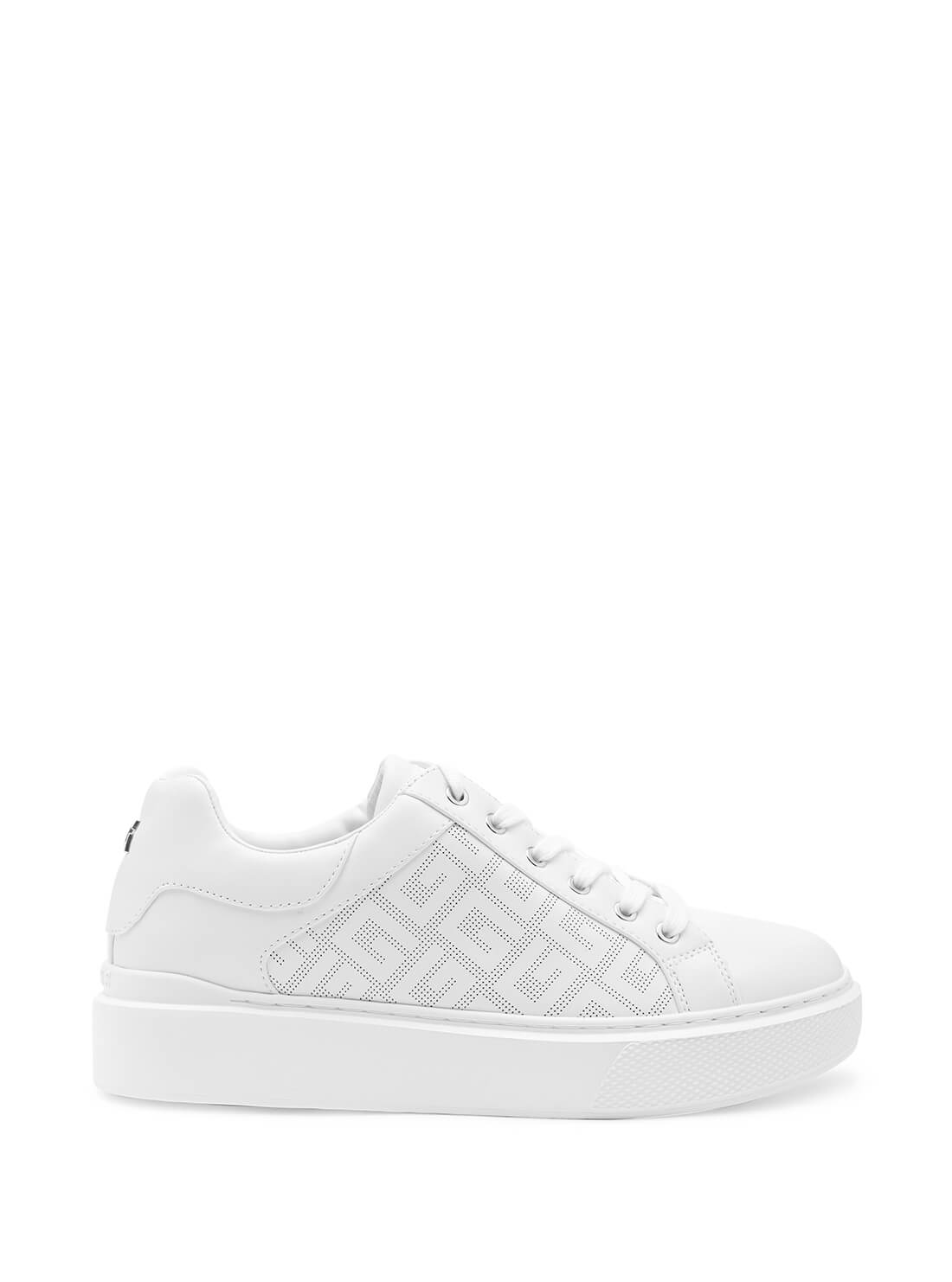 GUESS Womens White Ivee G-Logo Low Top Sneakers IVEE-A Side View