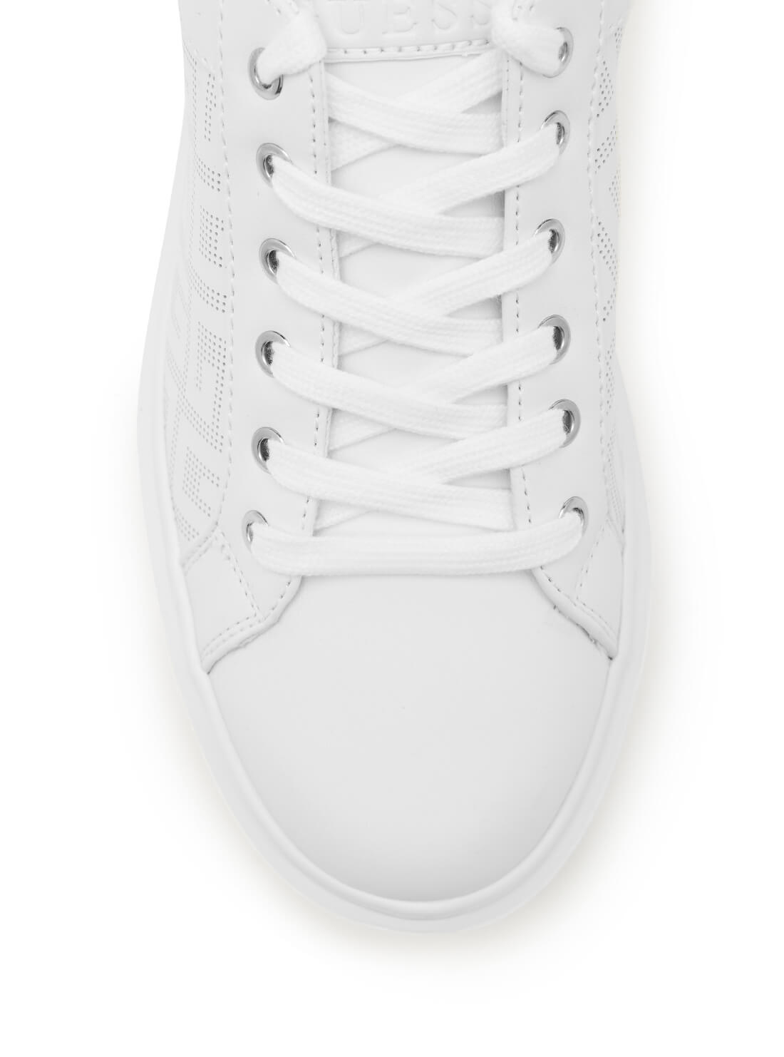 GUESS Womens White Ivee G-Logo Low Top Sneakers IVEE-A Top View