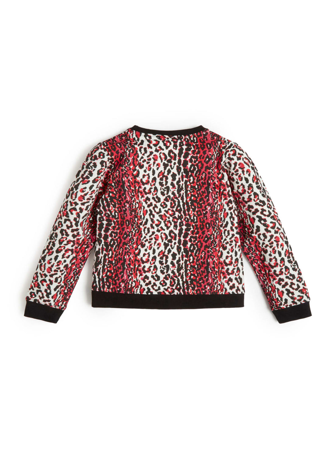GUESS Big Girls Hot Pink Leopard Print Logo Active Jumper (7-16) J1BQ01K9WO0 Back View