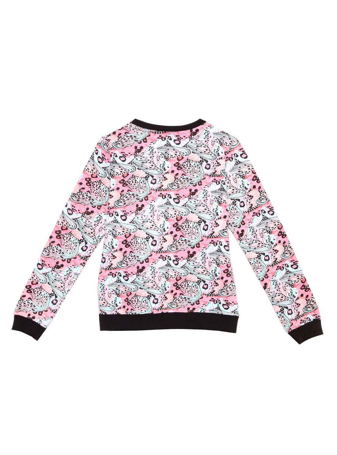 GUESS Kids Girls Pink Butterfly Logo Active Jumper (7-16) J1BQ01K9WO0 Back View