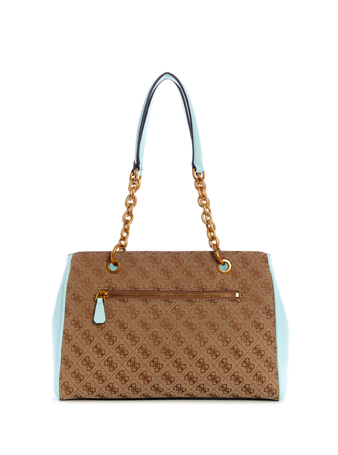 GUESS Womens  Brown Blue Aviana Luxury Satchel JB841406 Back View