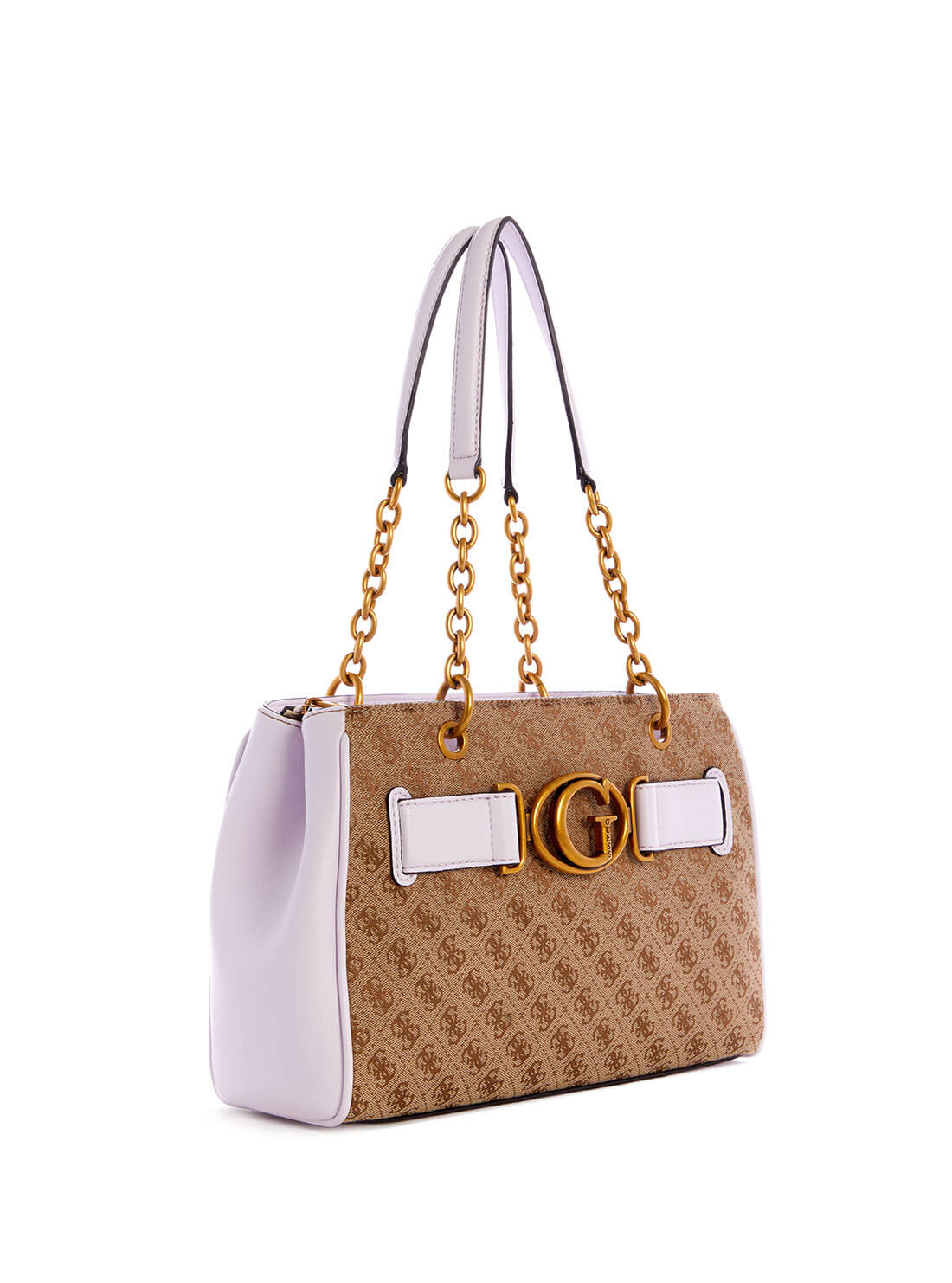 GUESS Womens  Brown Lilac Aviana Luxury Satchel JB841406 Front Side View