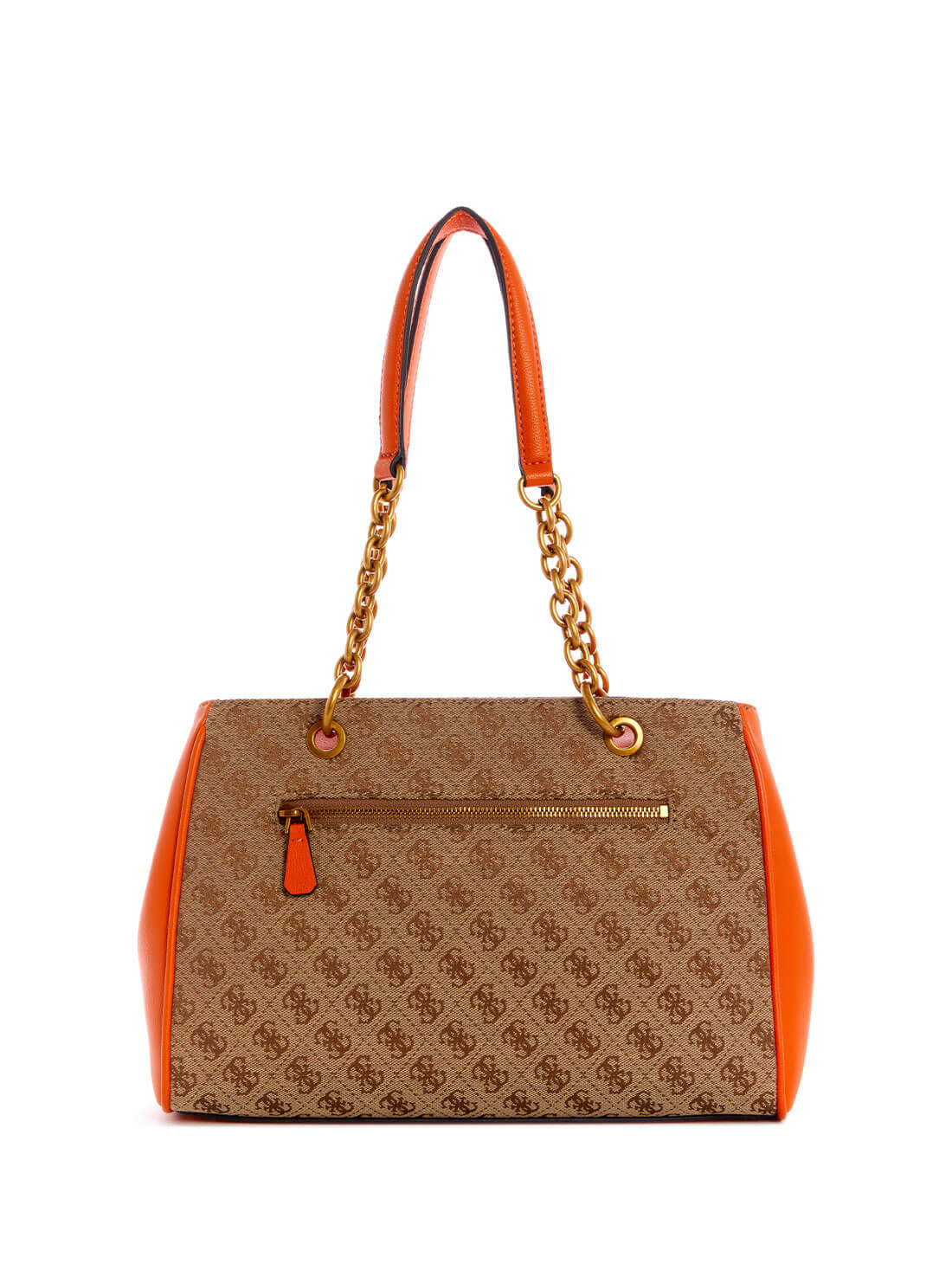 GUESS Womens  Brown Orange Aviana Luxury Satchel JB841406 Back View