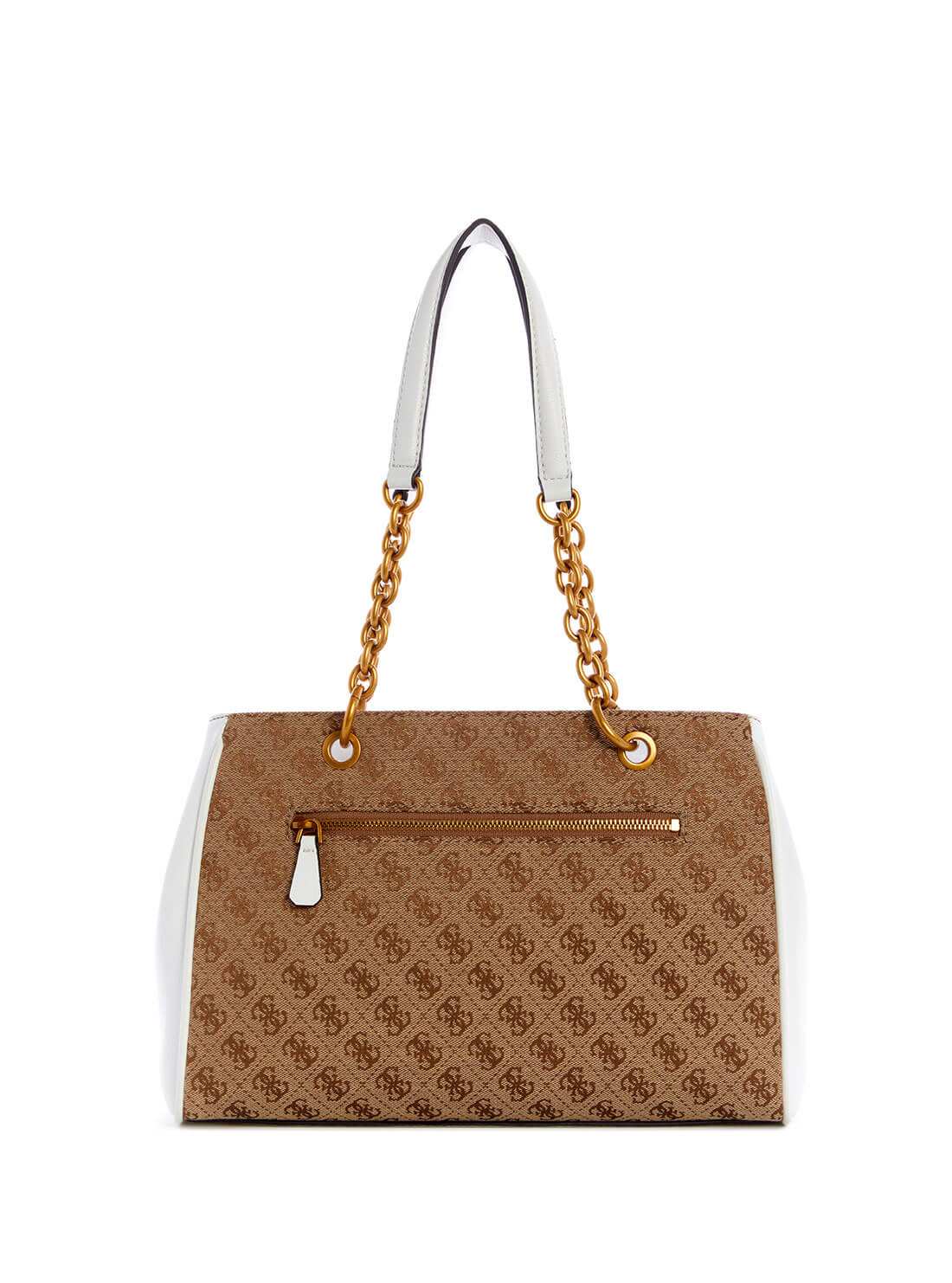 GUESS Womens  Brown White Aviana Luxury Satchel JB841406 Back View