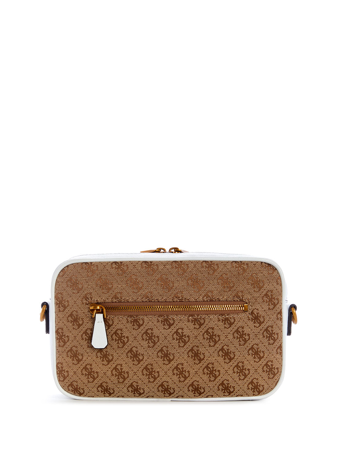 GUESS Womens  Brown White Aviana Crossbody Camera Bag  JB841414 Back View