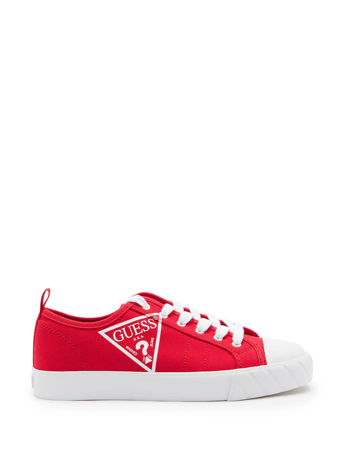 GUESS Kerrie Logo Low-Top Red Women's Sneakers Side View