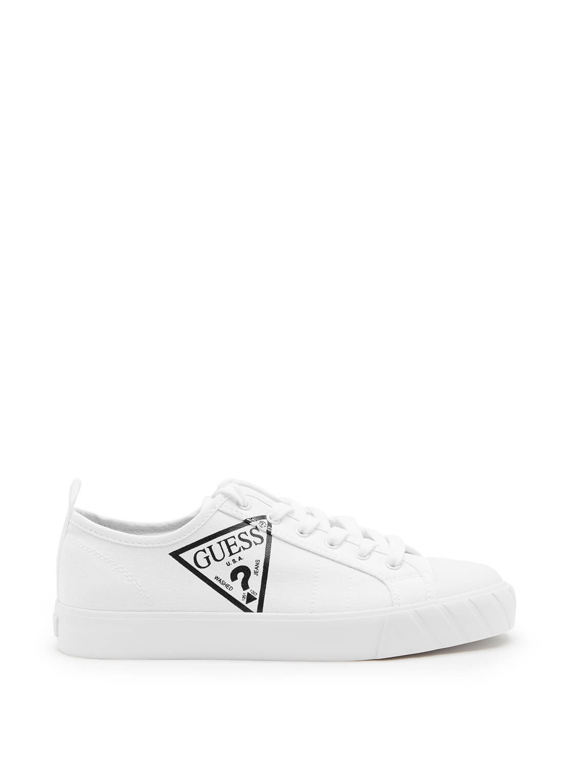 GUESS Kerrie Logo Low-Top White Women's Sneakers Side View