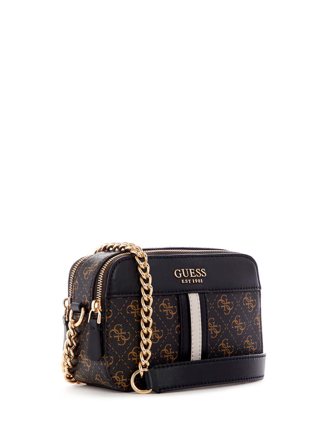 GUESS Noelle Logo Camera Brown Womens Crossbody side view