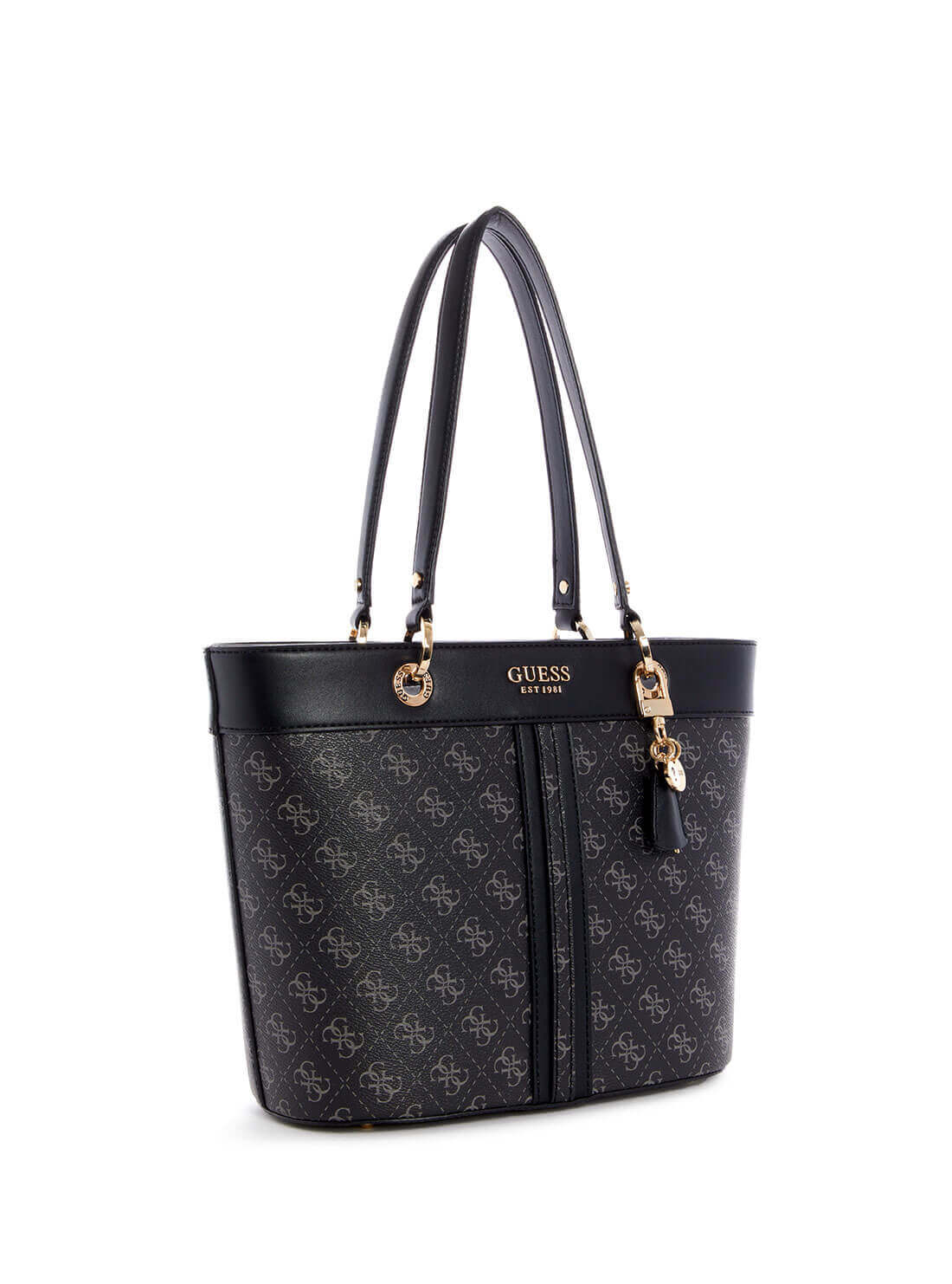 guess Logo Noelle Small Black Womens Elite Tote side view