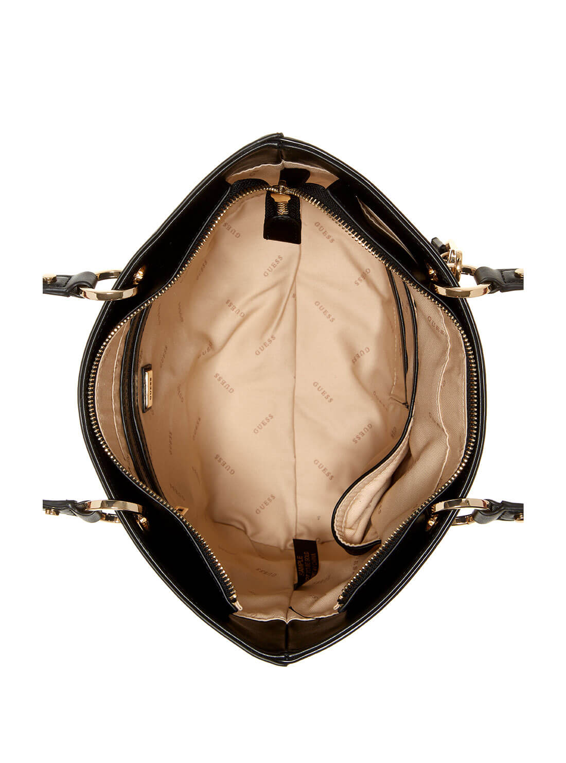 guess Logo Noelle Small Brown Womens Elite Tote inside view