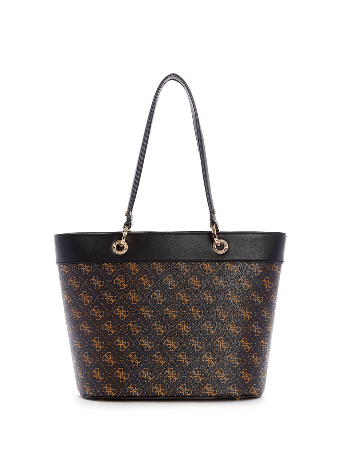 guess Logo Noelle Small Brown Womens Elite Tote back view